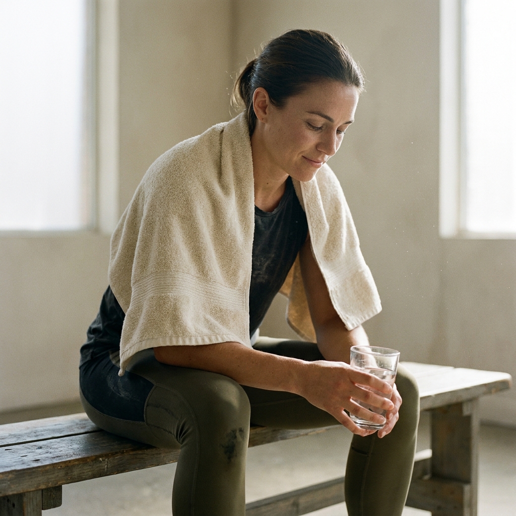 An athlete resting after training, recovery as part of the program
